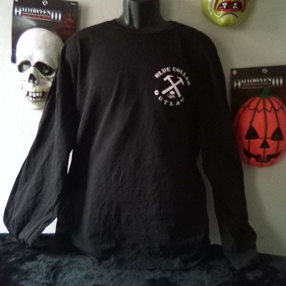 Blue Collar Outlaw Men's long sleeved Tee - Picture 2 of 9